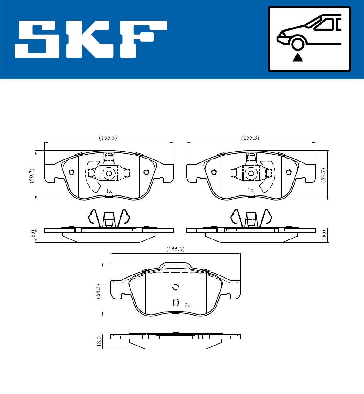 Set placute frana,frana disc VKBP 80015 SKF